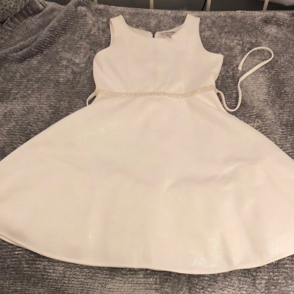 Girls size 14 white iridescent dress